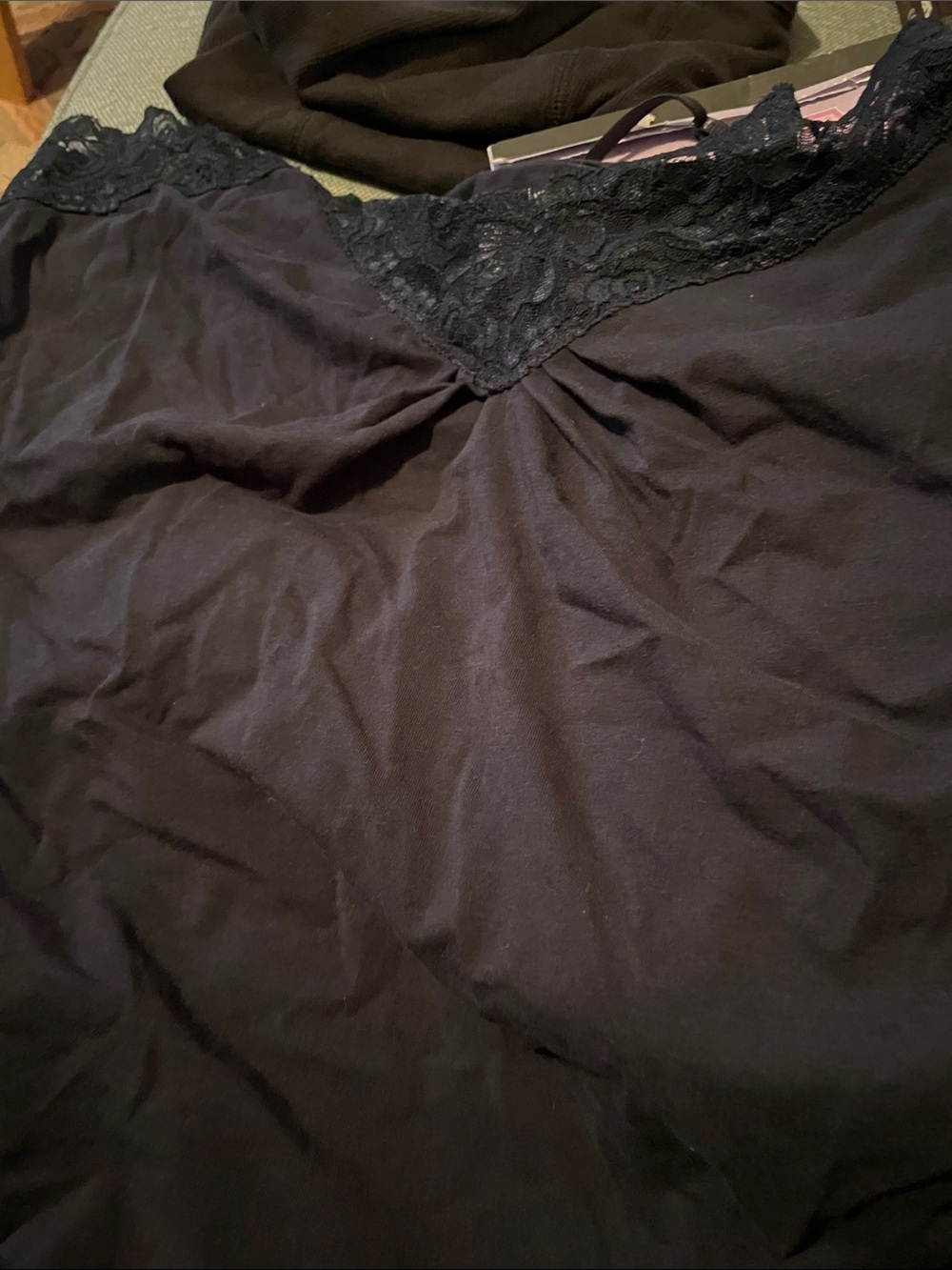 Navy BlueLace Trim Slip top or Dark green